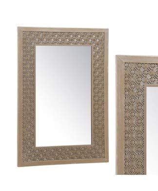 Espejo Troquelado, Madera, Marrón, 40x60x2 cm