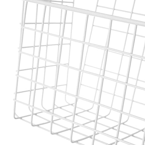 Cesta Colgante con Rejilla Blanca de Metal de 28x12x22 cm