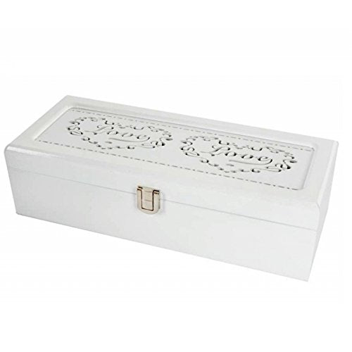 Joyero relojero de Madera Corazon Love para 5 Relojes Blanco Lacado