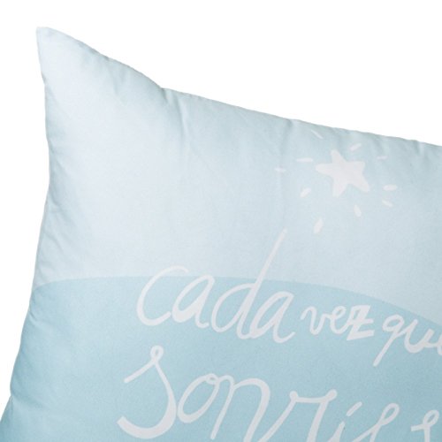 Juego de 2 cojines sonrisas 45x45 cm azul