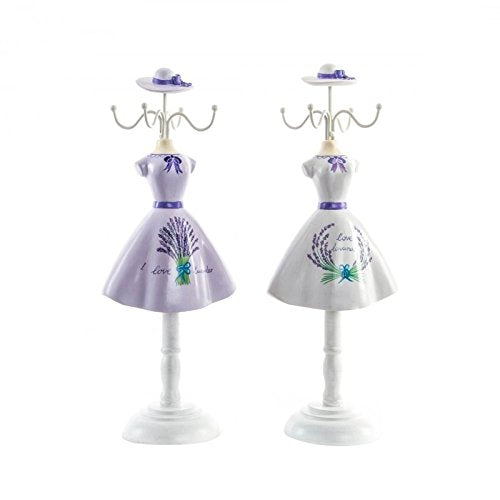 Busto bisuteria lavanda de resina metal .