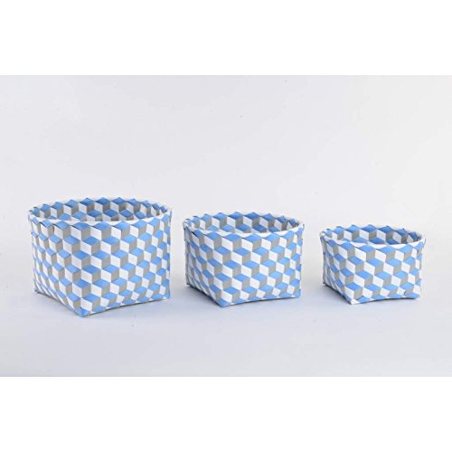 Juego de 3 cestas ordenacion redondos color pastel . - Rosa