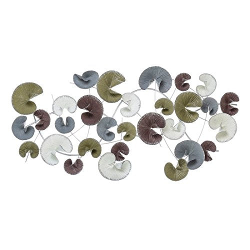 Mural cabecero de Metal nenufar Gris Blanco Iris
