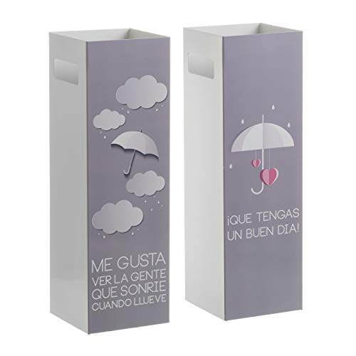 Pack 2 Paraguero Metal con Frases Modernos Feliz