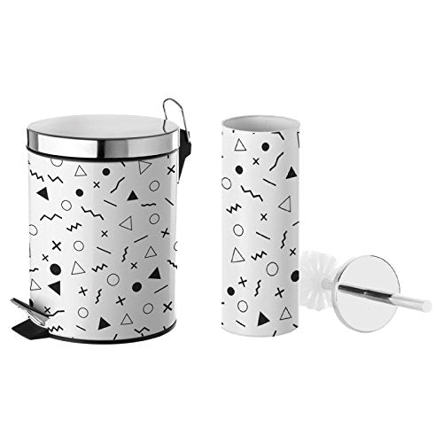 Conjunto Papelera 3 litros y escobillero diseño Original Memphis