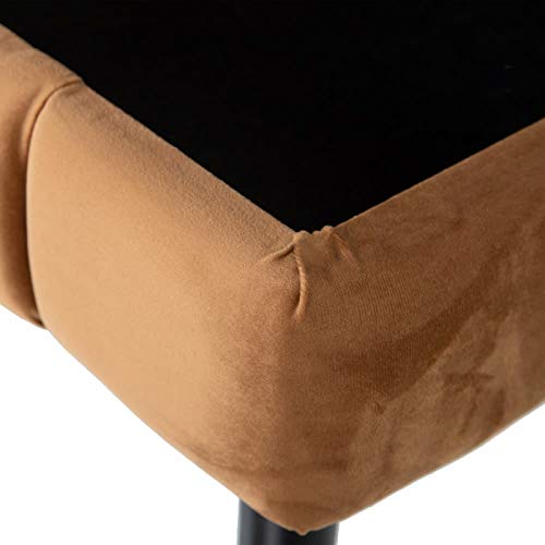 Banqueta baúl de Terciopelo, contemporánea en Marron, de 79x37x42 cm