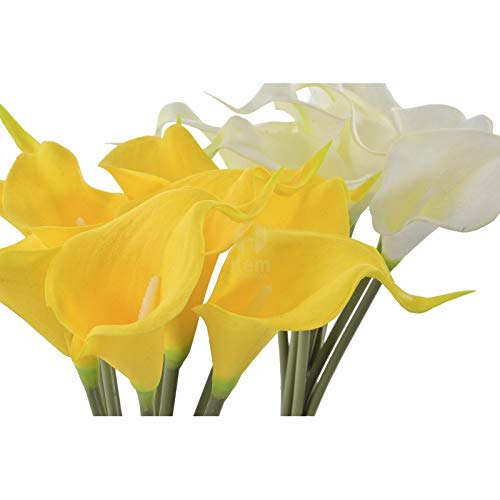 Rama con Flores Lirio Blanco y Amarillo 20x15x37 cm
