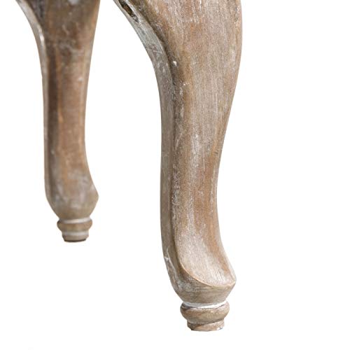 Banqueta capitoné tapizada de Terciopelo y de Madera clásica marrón de 99x38x40 cm