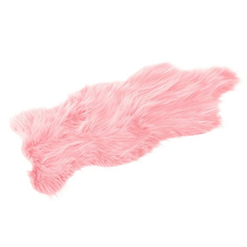 Alfombra de Pelo Rosa de Microfibra Moderna para Dormitorio de 57 x 94 cm France