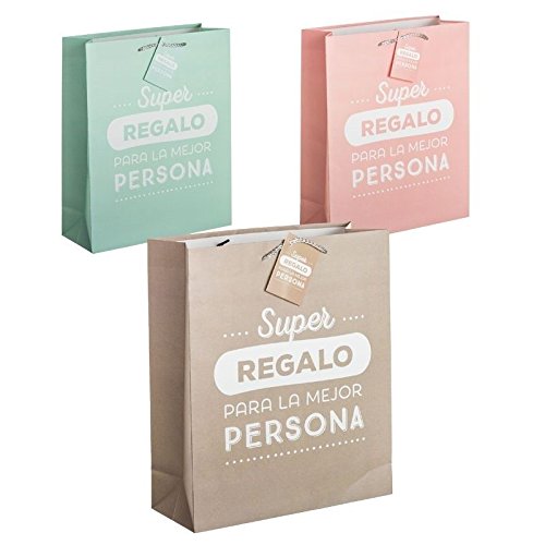 Pack 3 Bolsas papel m super regalo
