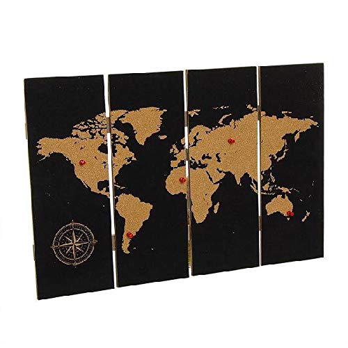 Mapamundi Corcho 6 Pins Adornos Muebles Pegatinas Decoración del hogar Unisex Adulto, Color, única