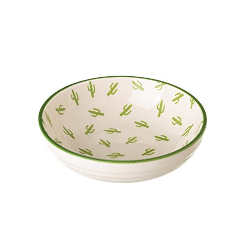 Pack 4 plato cactus verde mini porcelana