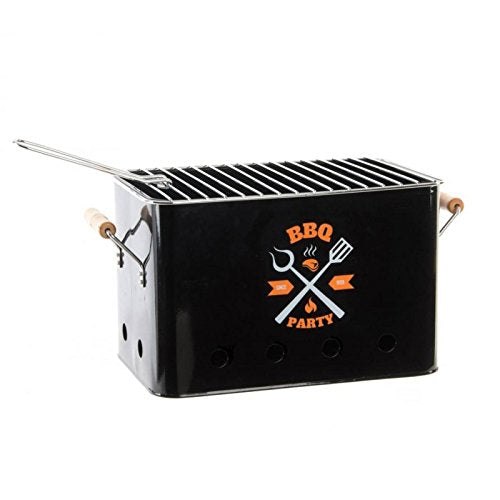 Barbacoa metal portatil con asa 30x22x22 cm