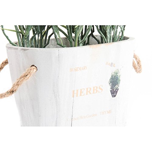 Maceta lavanta Artificial PVC en Maceta de Madera 49 cm.