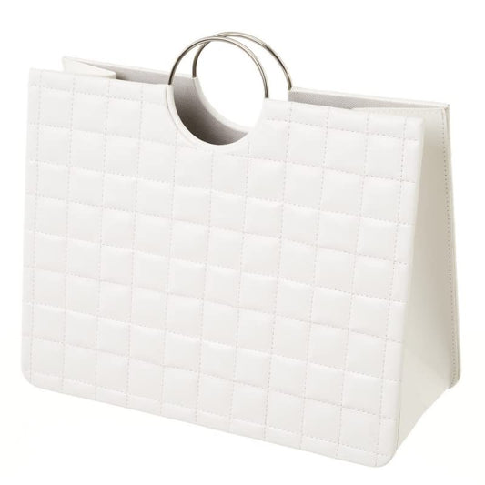 Revistero Bolso con Asas Negro de Piel sintética de 38x16x35 cm