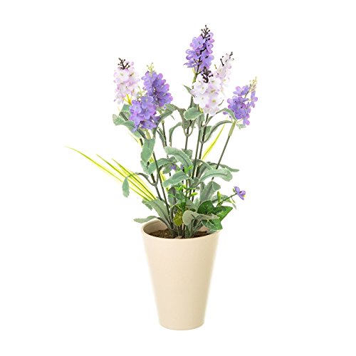Planta artificial lavanda en maceta plastico 29 cm .