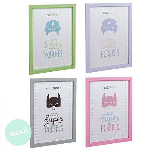 Set 4 cuadros infantil diseño little "Heroes"