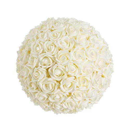 Bola Rosas Blanco Foam para Decoracion 26 cm