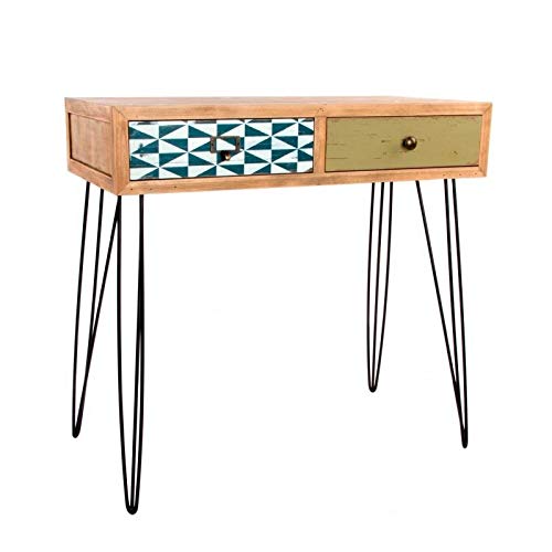 Consola madera metal 80x40x77cm natural