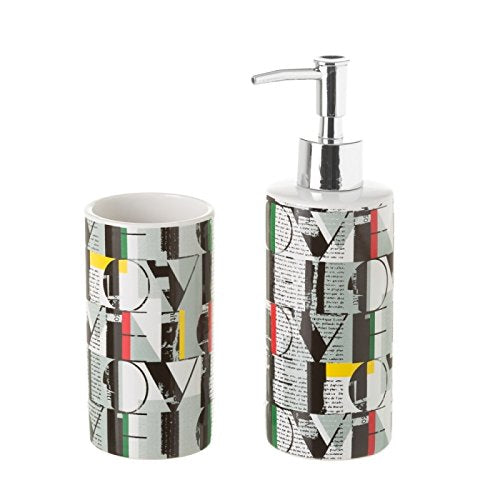 Set baño 2 Piezas Ceramica Gris Love