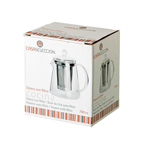 Tetera con filtro moderna transparente de cristal para cocina Basic