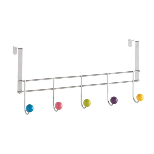 Percha puerta 5 ganchos hierro cromado 43 x 12 x 19 cm