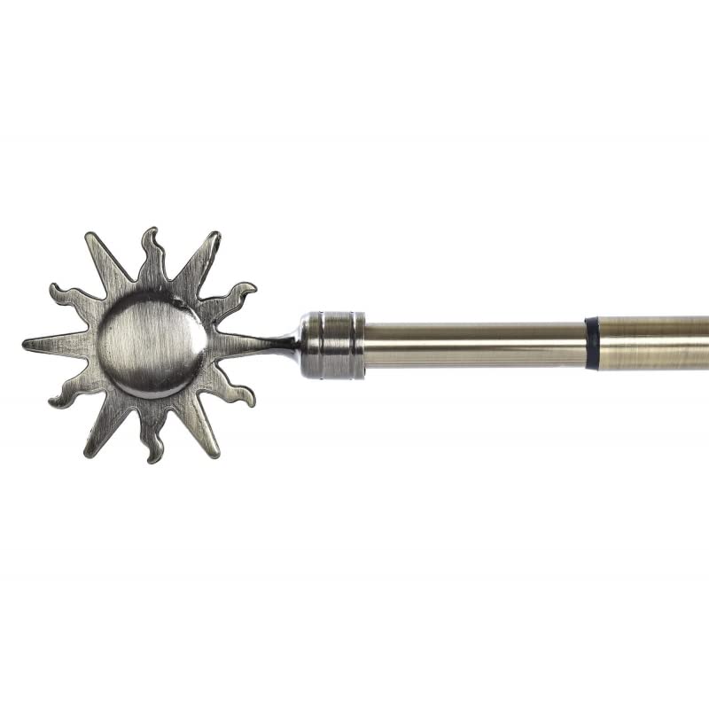 Barra de Cortina Extensibles de Metal Bronce Universal para Dormitorio o Salon de 120-210 cm