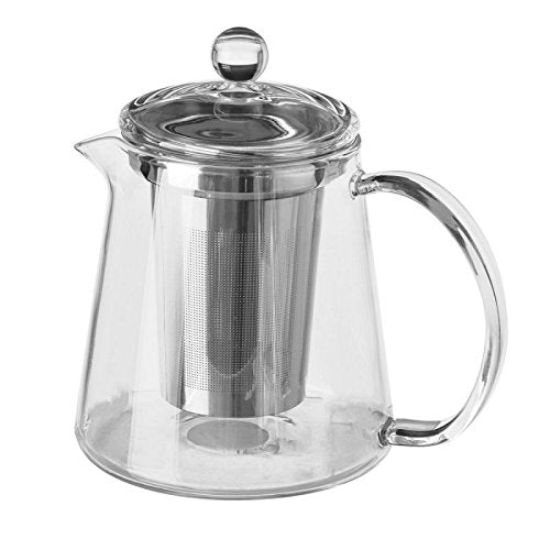 Tetera con filtro moderna transparente de cristal para cocina Basic