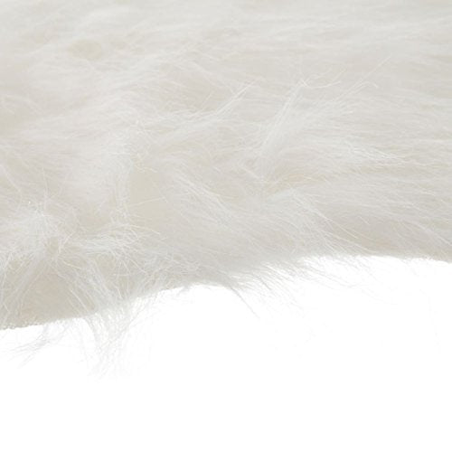 Alfombra de Pelo Blanco de Microfibra Moderna para Dormitorio de 57 x 94 cm Fantasy