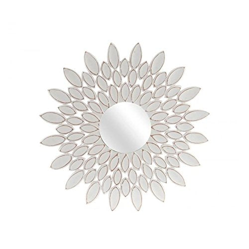 Mural Espejo Tallado de Madera Hojas 60 cm