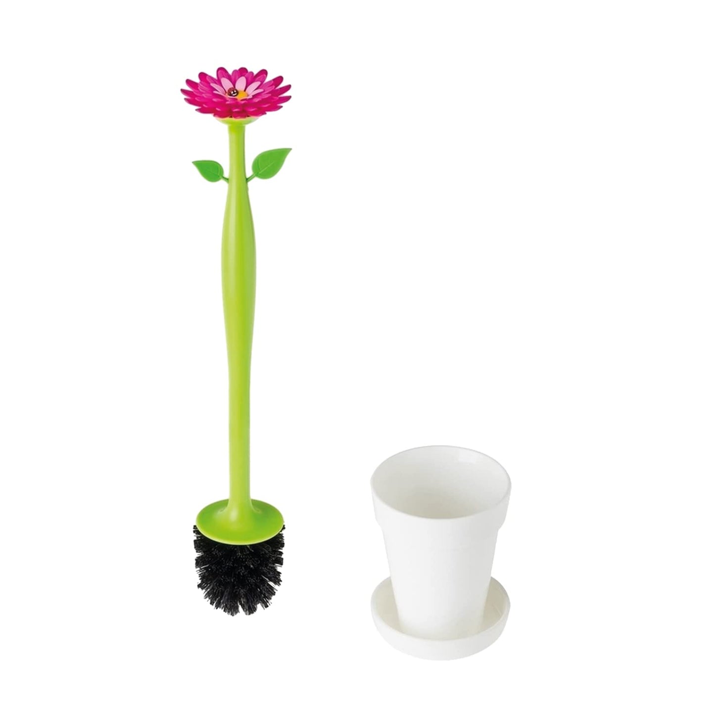 VIGAR Flower Power Escobillero de Baño de Pie, Blanco, 12 X 12 X 43 cm