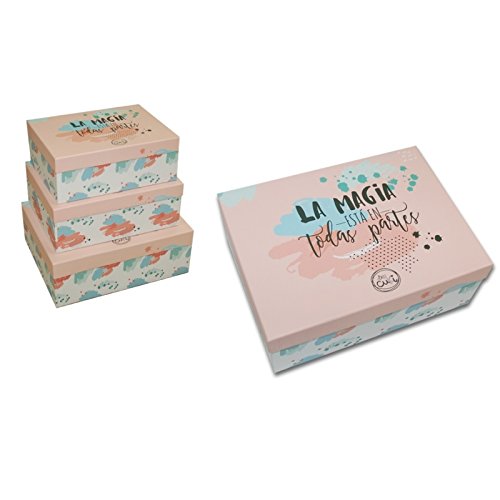 Juego 3 cajas regalo con frase La magia