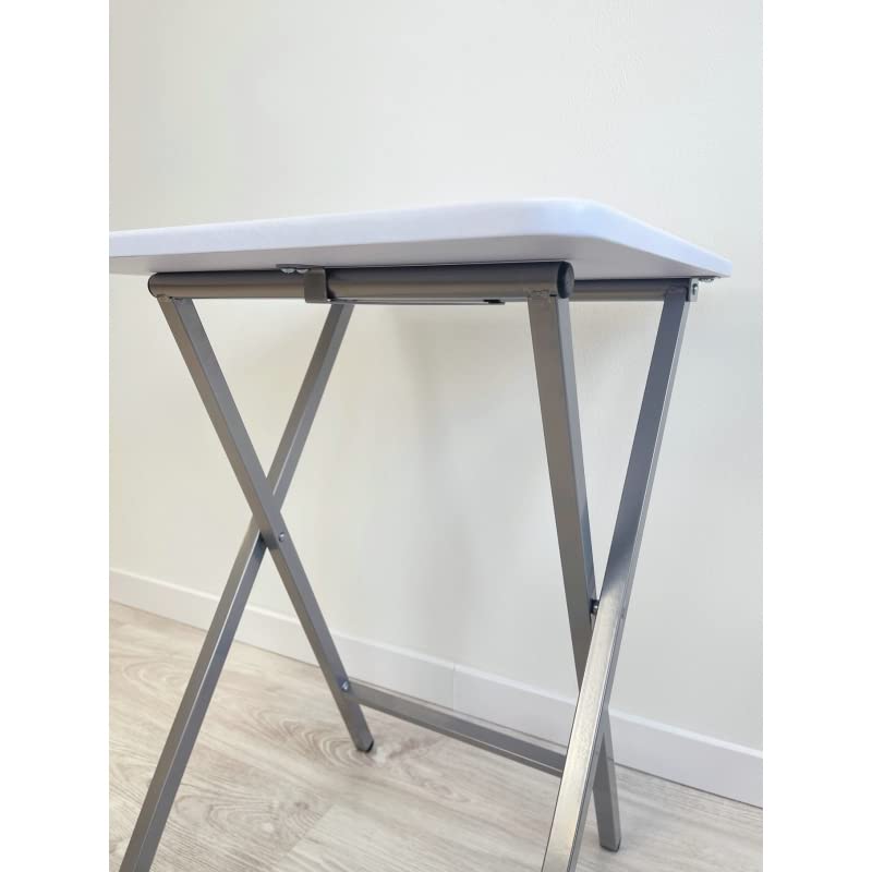 Mesa Cuadrado Plegable Blanca portatil Multifuncional, Mesas Auxiliares para casa 48x48x65 cm