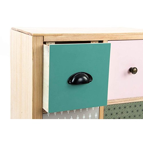 Cajonera madera natural scandi de 6 cajones .