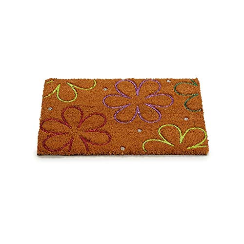 Felpudo de Coco margarritas Purpurina 40x60 cm