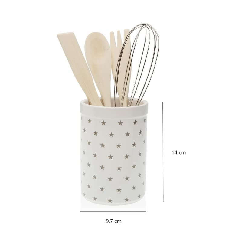 Salero y Azucarero de Cocina de Cerámica con Tapa de madera Diseños Originales