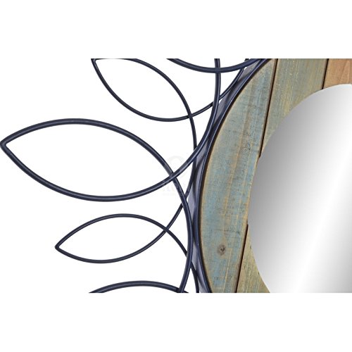 Espejo de Pared Madera Metal 80 cm