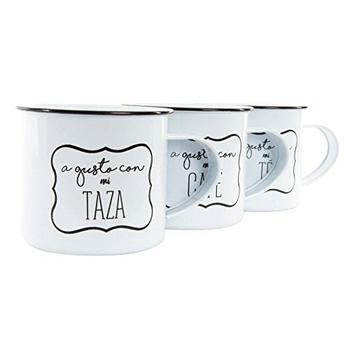 Set 3 mug Metal Vintage Retro Frases a Gusto