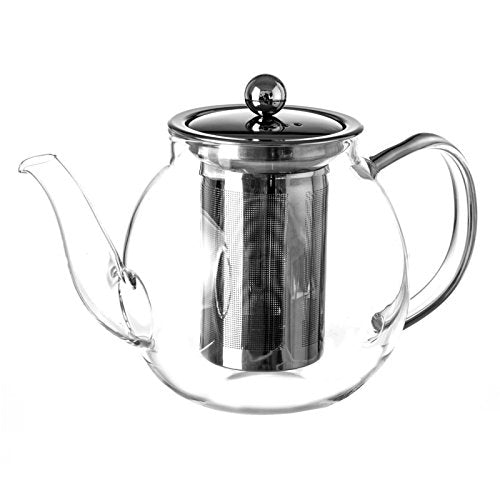 Tetera de 1 litro moderna transparente de cristal para cocina Basic