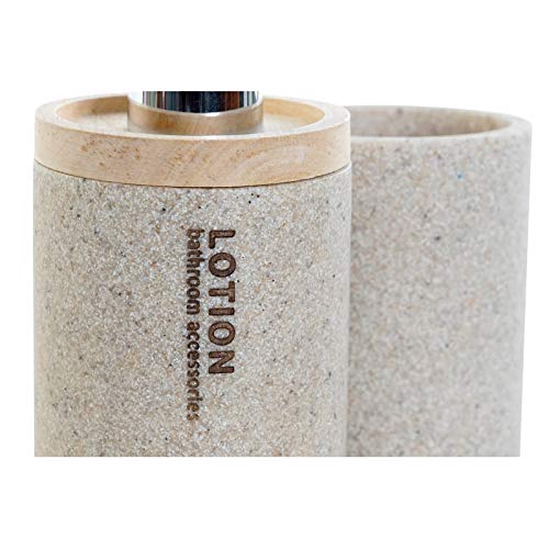 Set baño 2 Piezas Resina con Madera