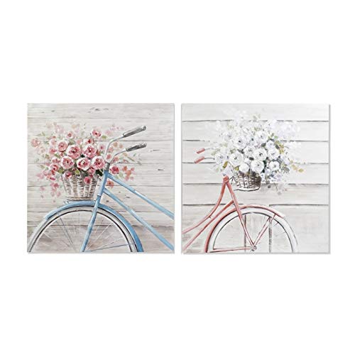 Set 2 Cuadro Lienzo Madera Bicicleta Modelo Surtido 100x100 cm