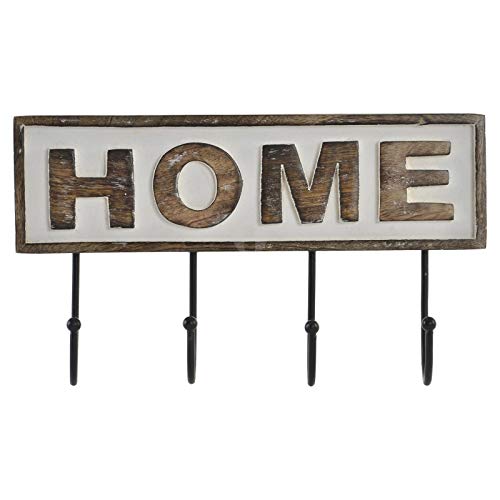 Perchero de Pared Madera de 4 colgadores Home