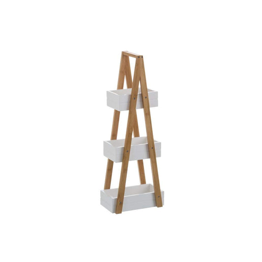 Estantería Blanca de bambú con 3 cestas nórdica para Cuarto de baño Basic