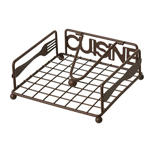 Servilletero Metalico Marron para Cocina 18x18x7 cm