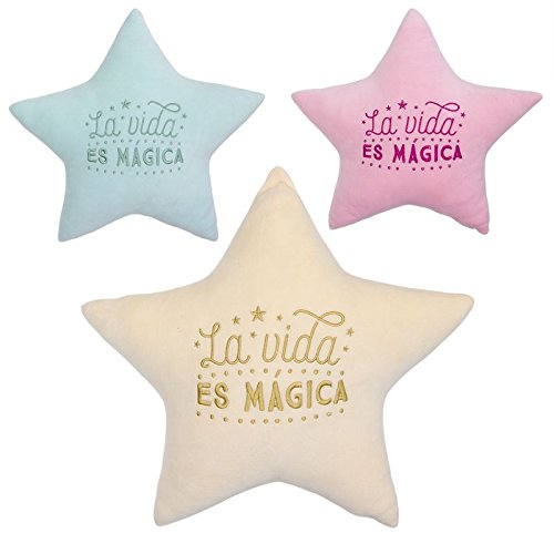 Juego de 3 Cojines Relax extrasuave Estrellas con Letras Bordada