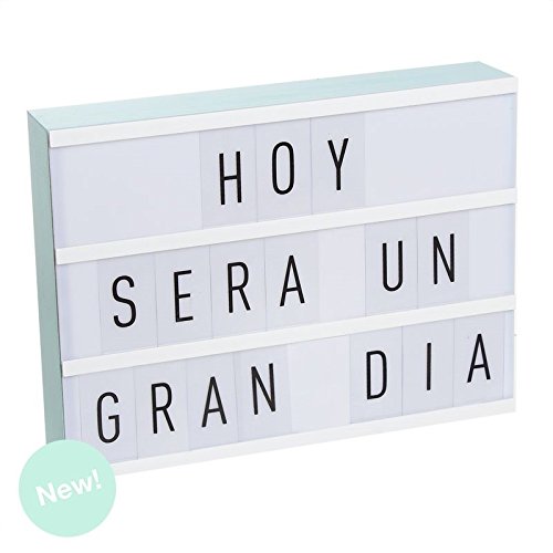 Lightbox Caja de luz A4 color mint con 75 letras .