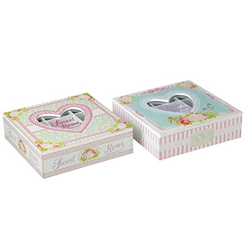 Caja 2/m mdf / cristal 24 x 24 x 7 cm con 9 departamentos.