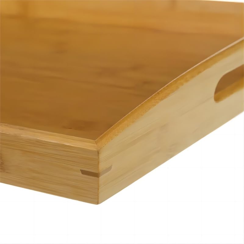 Bandeja de bambú con Asas, Bandeja Cocina de Servir, Bandeja para Desayuno, té, Mesa de café, Cama Decorativa