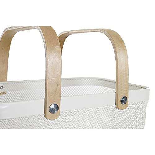 Set 2 Cesta de Metal Color Surtido Negro y Blanco