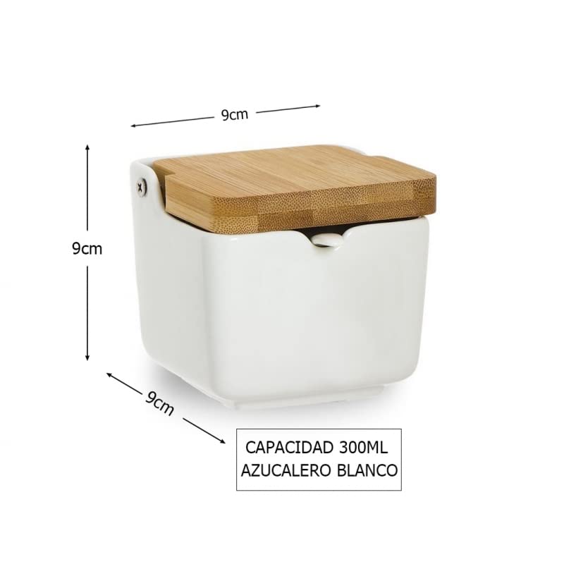Salero Cocina Negro Ceramica con Tapa Madera para Cocina Factory